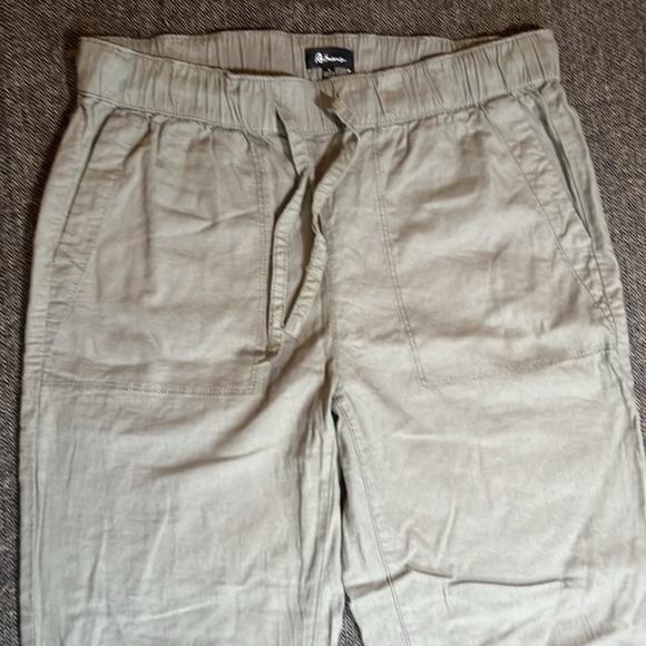 Linen blend Stretch Casual Pants in Olive Army Green sz 6 - Picture 2 of 10